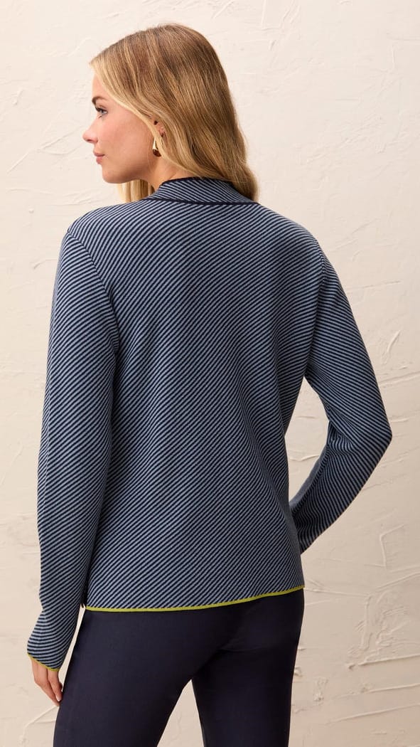 Tribal Sweaters Tribal Textured Diagonal Stripe Split Neck Sweater - Multiple Colors Tribal Textured Diagonal Stripe Split Neck Sweater - Multiple Colors