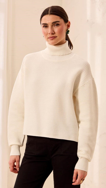 Tribal Sweaters Tribal Textured Rib Mock Neck Drop Shoulder Sweater - Multiple Colors Tribal Textured Rib Mock Neck Drop Shoulder Sweater - Multiple Colors