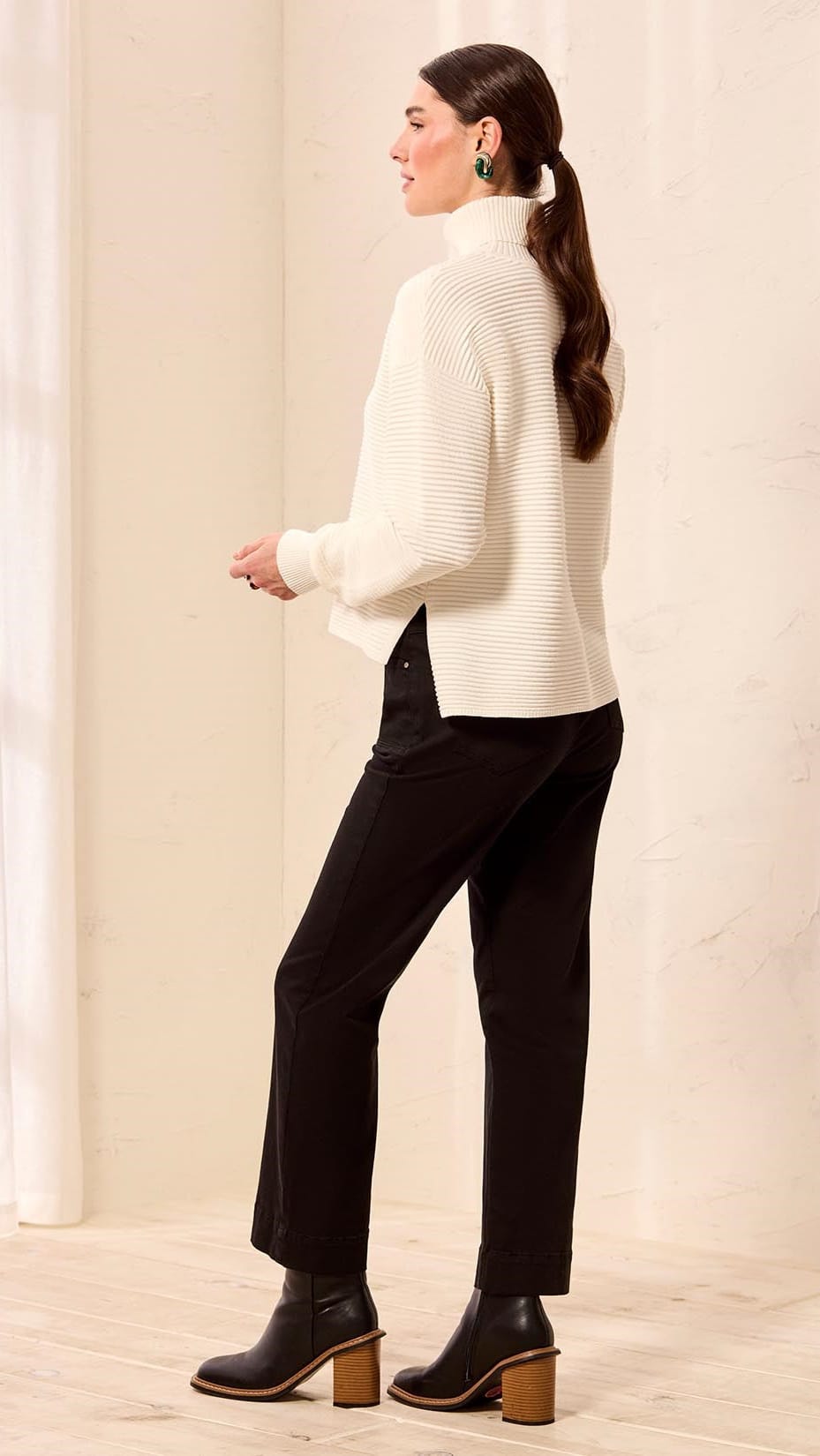 Tribal Sweaters Tribal Textured Rib Mock Neck Drop Shoulder Sweater - Multiple Colors Tribal Textured Rib Mock Neck Drop Shoulder Sweater - Multiple Colors