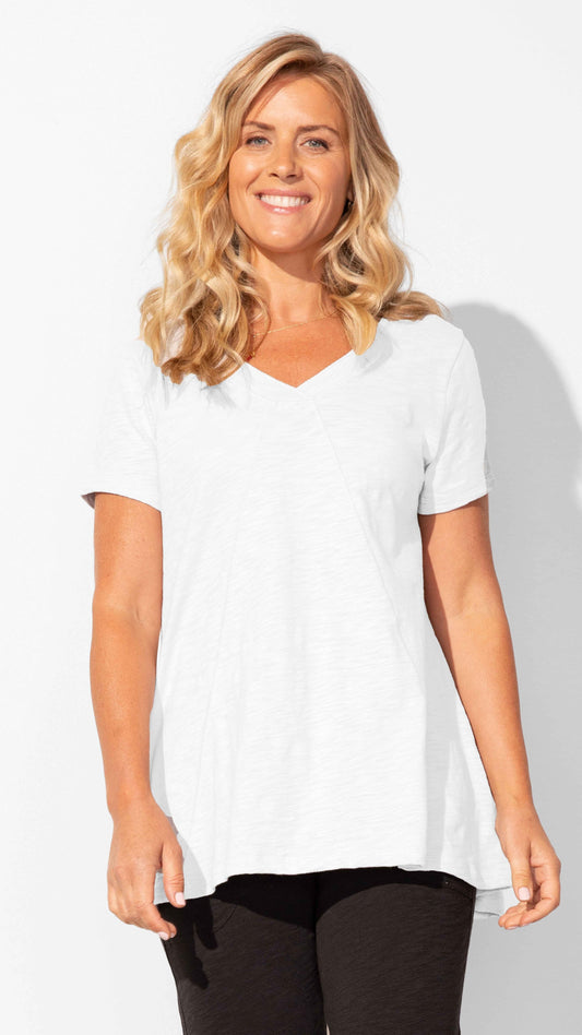 Escape Cotton Slub Pieced V-Neck Tunic