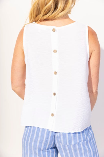 Escape Regatta Solid Button Back Tank - Multiple Colors