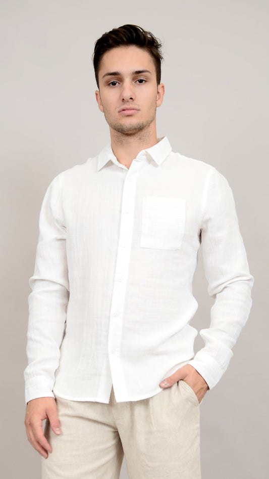 Hedge Cotton Gauze Long Sleeve Shirt