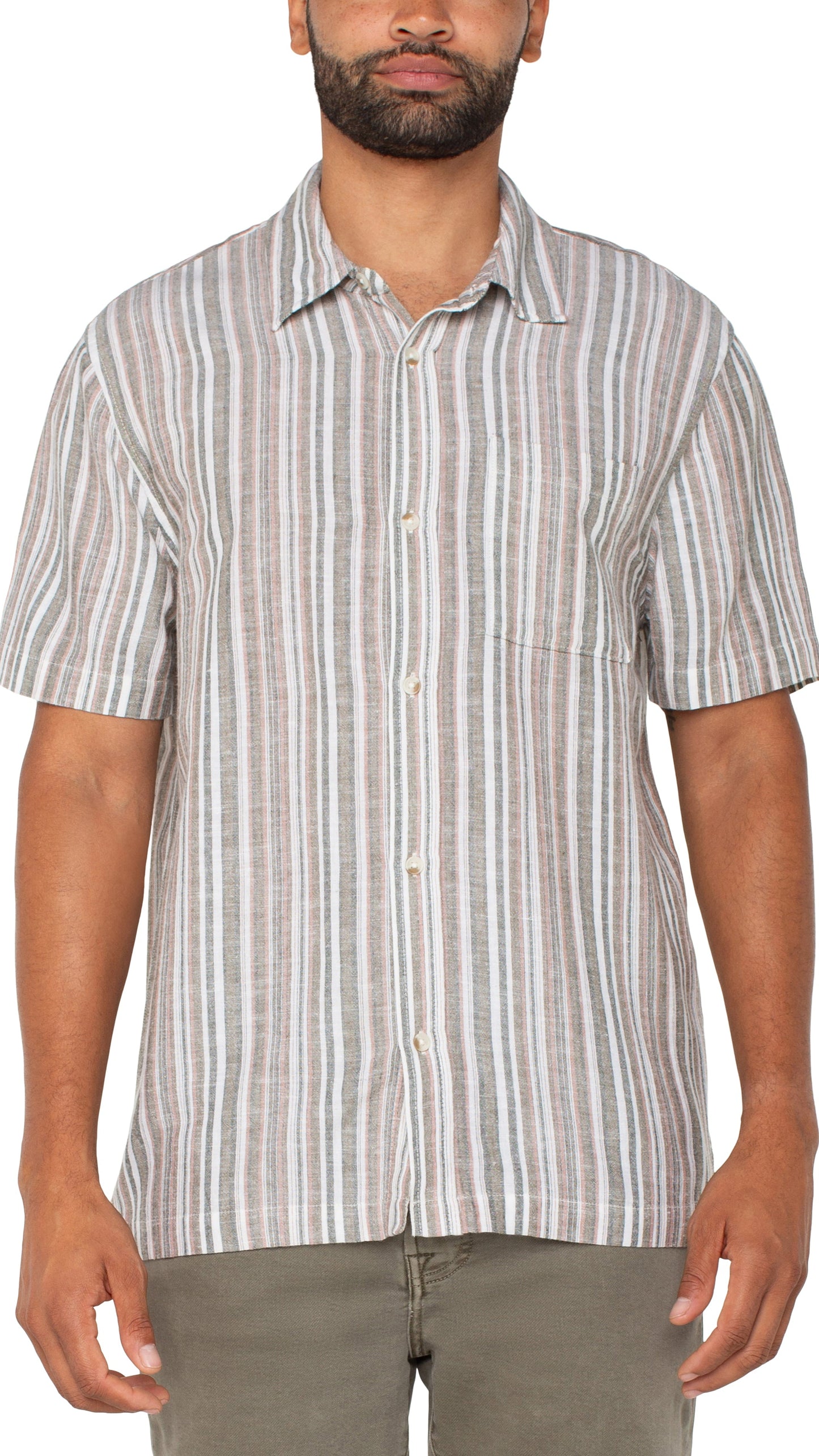 Liverpool Men's Short Sleeve Button Up Shirt - Multiple Colors