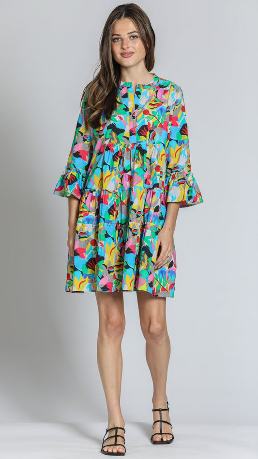APNY Tiered Tunic Dress with Flounce Sleeve