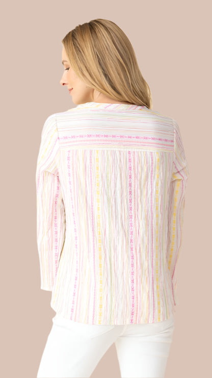 Habitat Baja Weave Split Mandarin Shirt