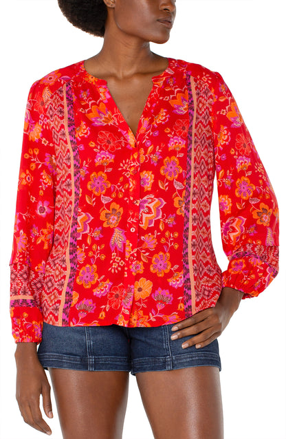 Liverpool Shirred Woven Blouse