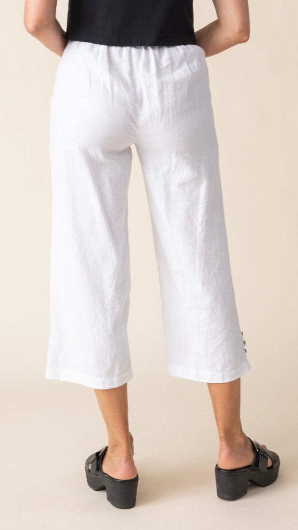 Habitat Linen Pleat Button Capri - Multiple Colors
