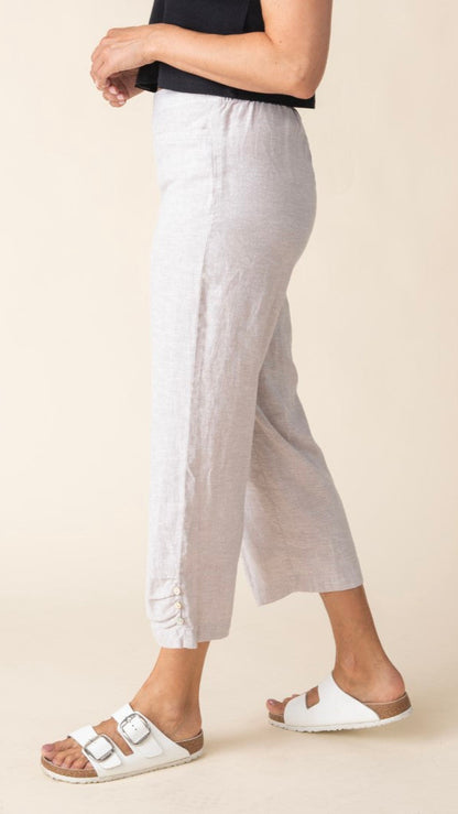Habitat Linen Pleat Button Capri - Multiple Colors