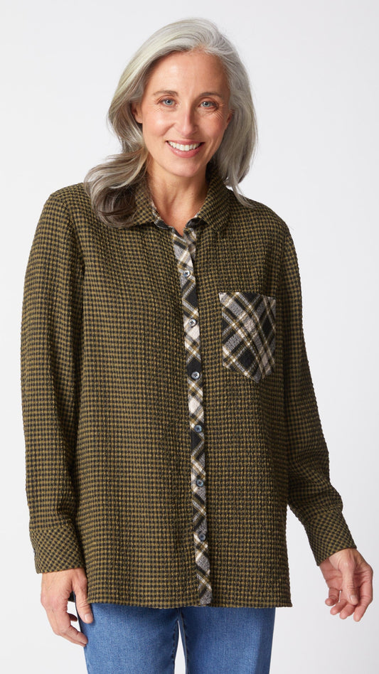 Habitat Girl Gone Plaid Boyfriend Pocket Shirt - Multiple Colors