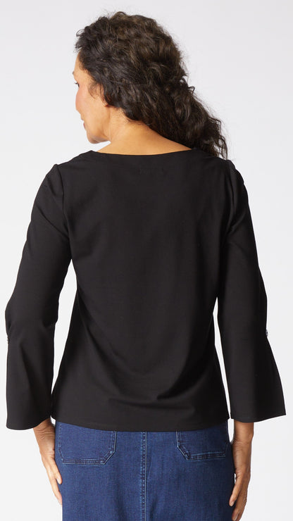 Habitat Core Travel Solid Knit Pleated Sleeve Tee
