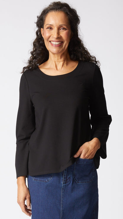 Habitat Core Travel Solid Knit Pleated Sleeve Tee