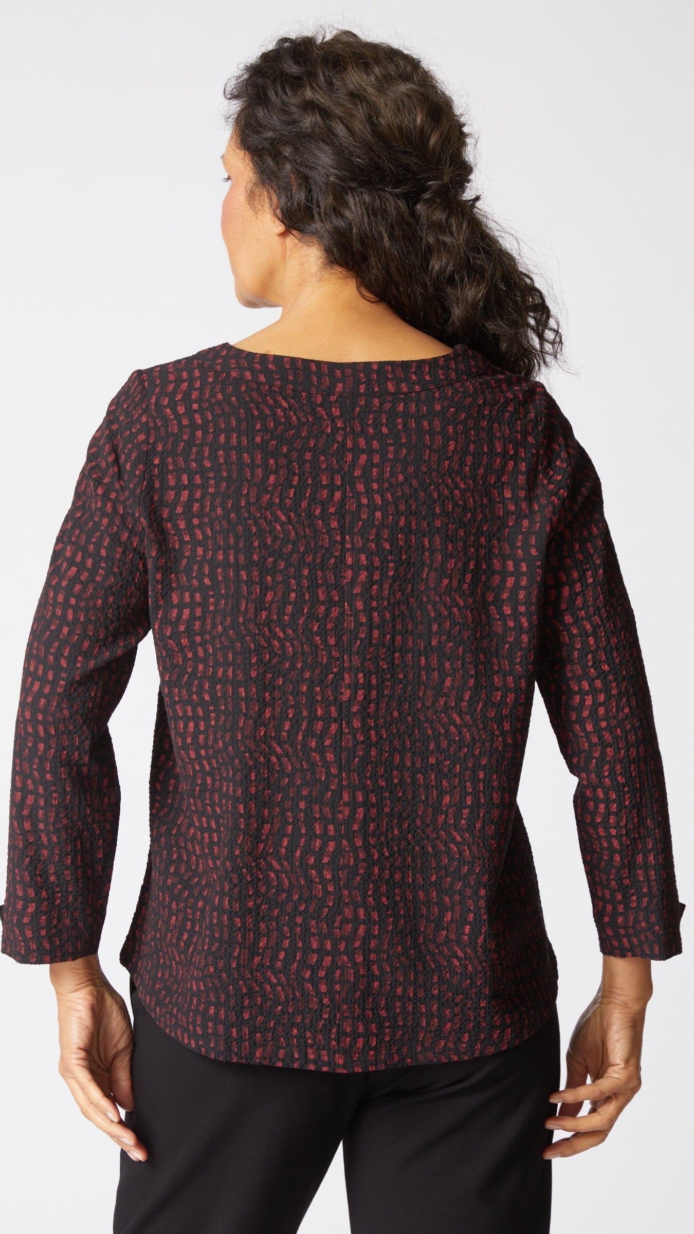 Habitat Crinkle Crepe Mosaic Button Placket Pullover