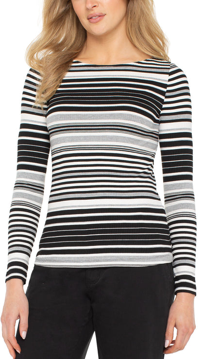Liverpool Stripe Boatneck Knit Top - Multiple Colors