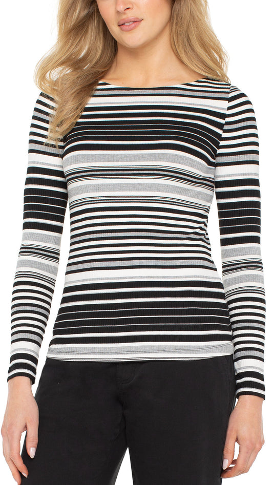 Liverpool Stripe Boatneck Knit Top - Multiple Colors