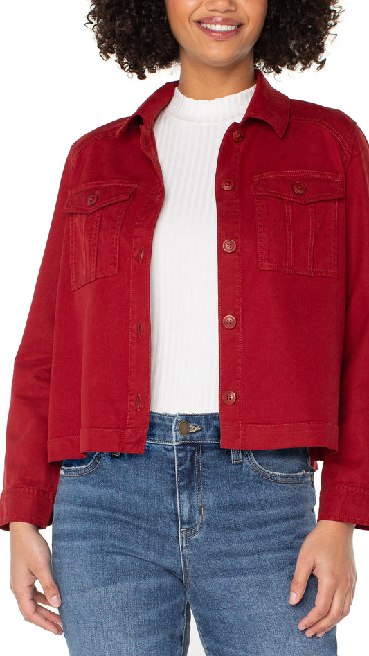 Liverpool Pleat Back Crop Jacket