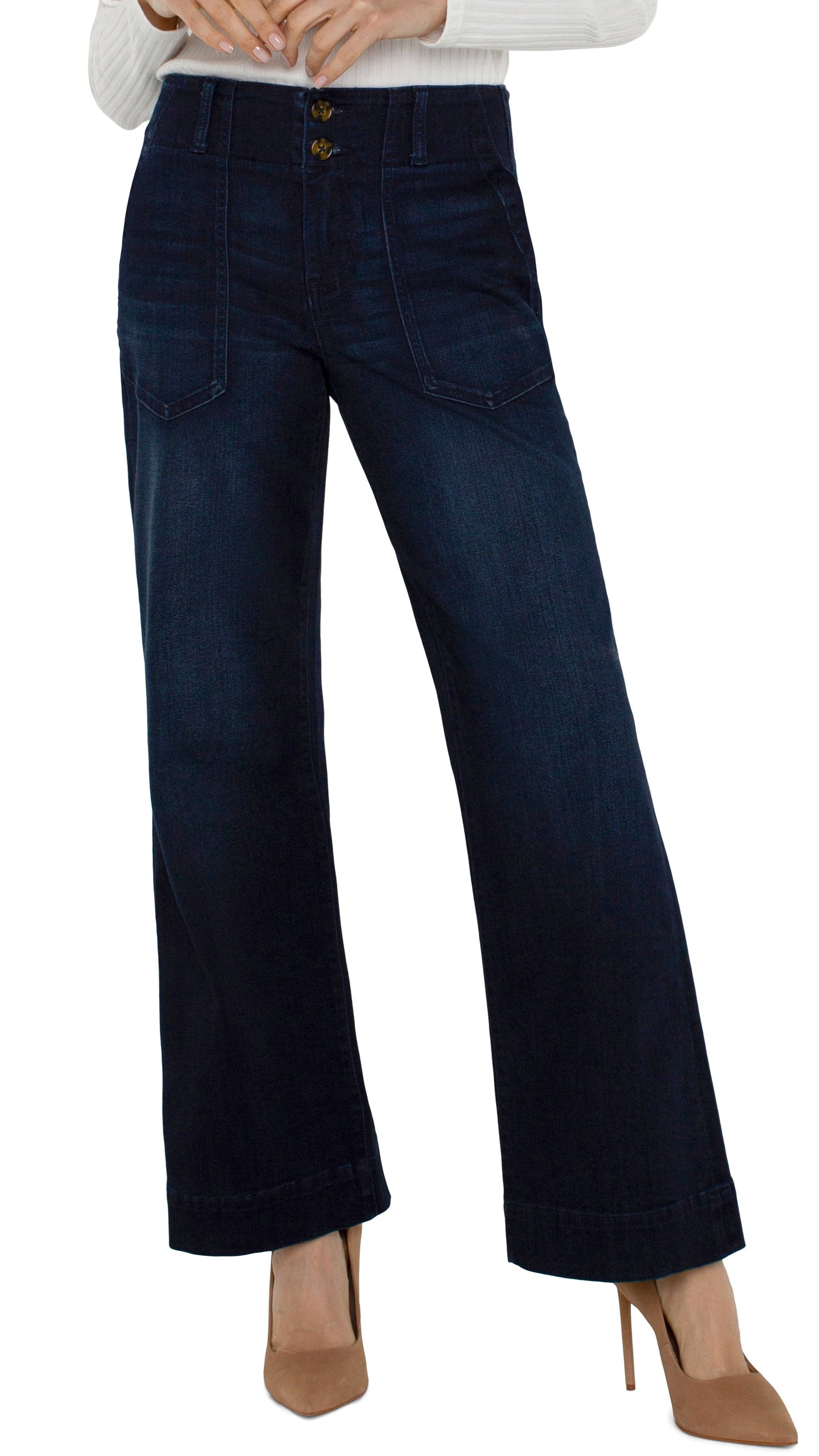 Liverpool Patch Pocket Wide Leg Pant