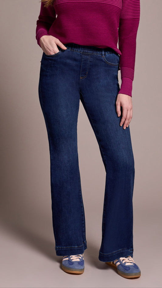 Tribal Audrey Pull On Flare Jean - Multiple Colors
