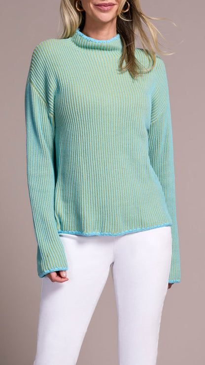 Tribal Funnel Neck Sweater - Multiple Colors