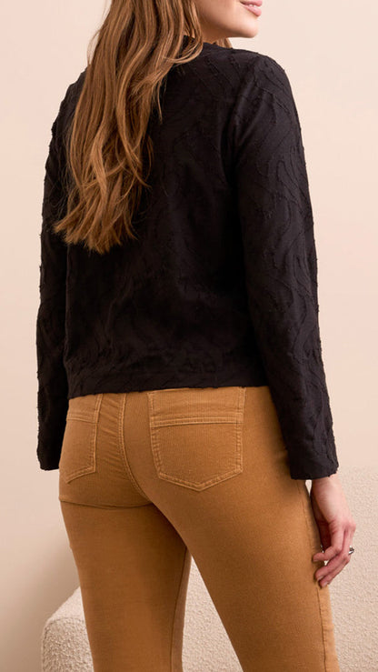 Tribal Textured Knit V-Neck Top - Multiple Colors