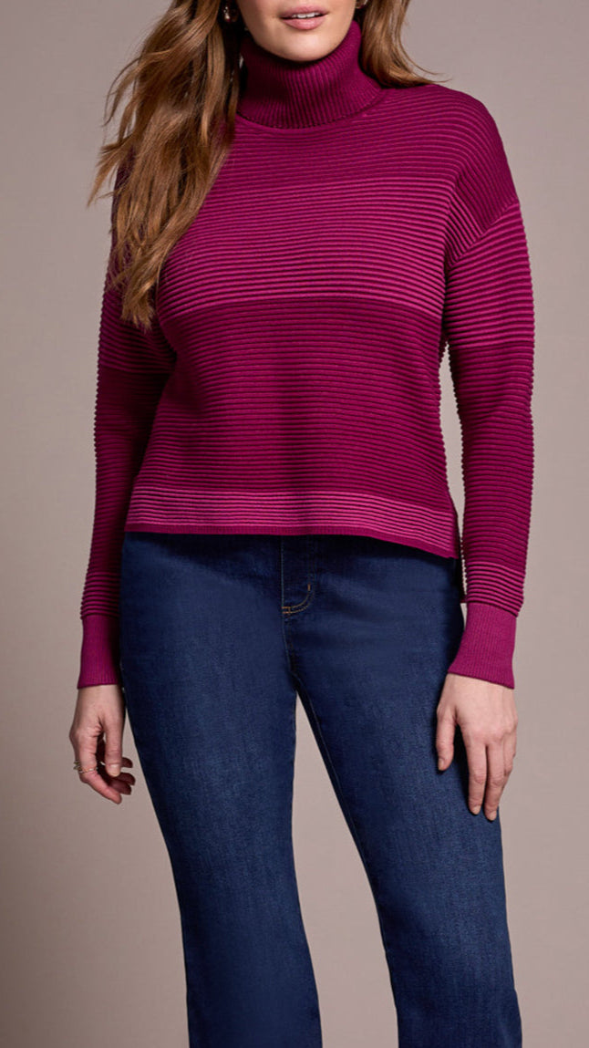 Tribal Hi-Low Turtleneck Sweater - Multiple Colors