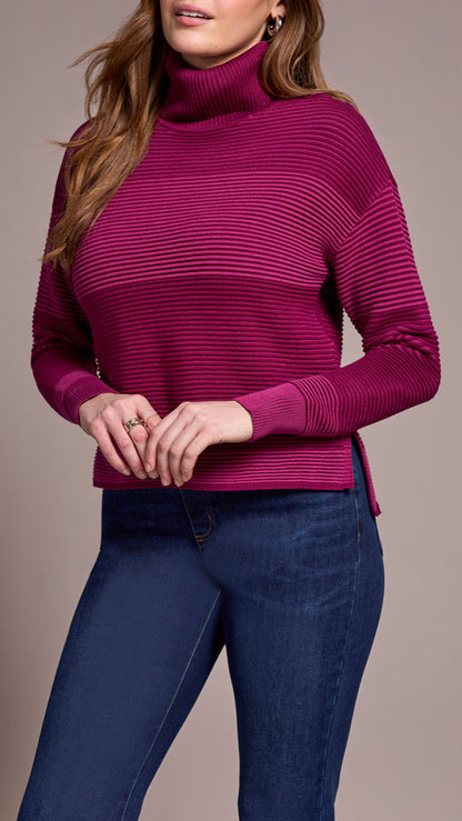 Tribal Hi-Low Turtleneck Sweater - Multiple Colors