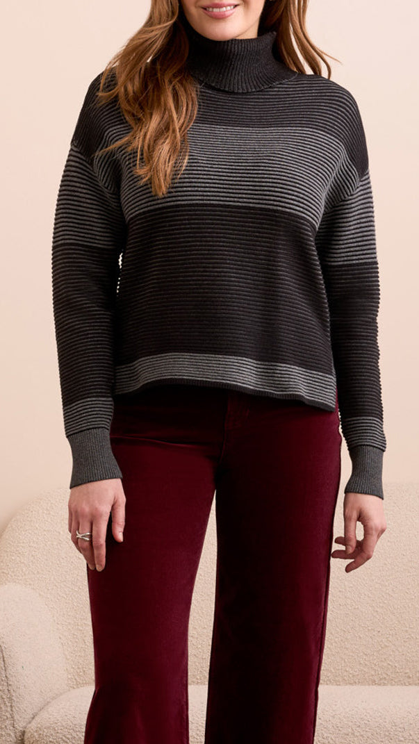 Tribal Hi-Low Turtleneck Sweater - Multiple Colors