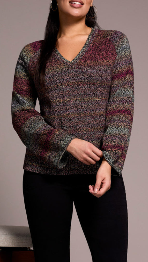 Tribal Long Sleeve V-Neck Sweater