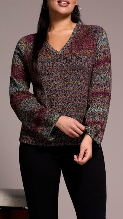 Tribal Long Sleeve V-Neck Sweater