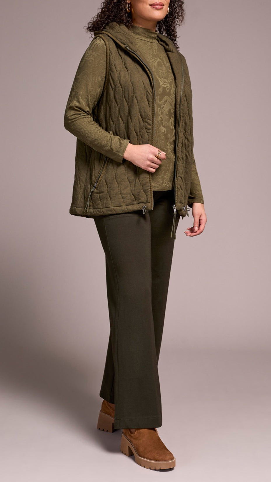 Tribal Hooded Zip-Up Vest
