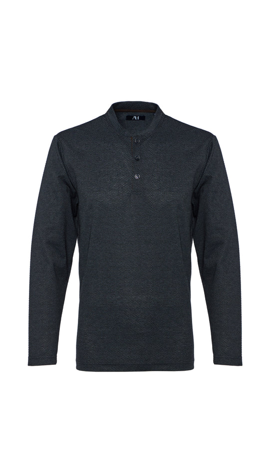 American Heritage 3 Button Dobby Henley
