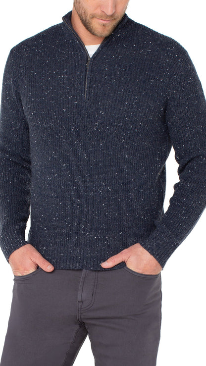 Liverpool Men's Donegal Rib 1/4 Zip Sweater