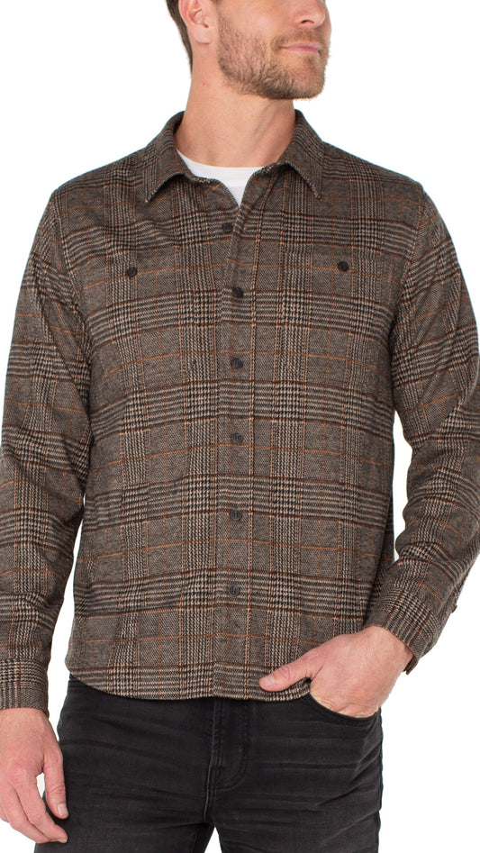 Liverpool Men's Plaid Long Sleeve Button Up Shirt - Multiple Colors