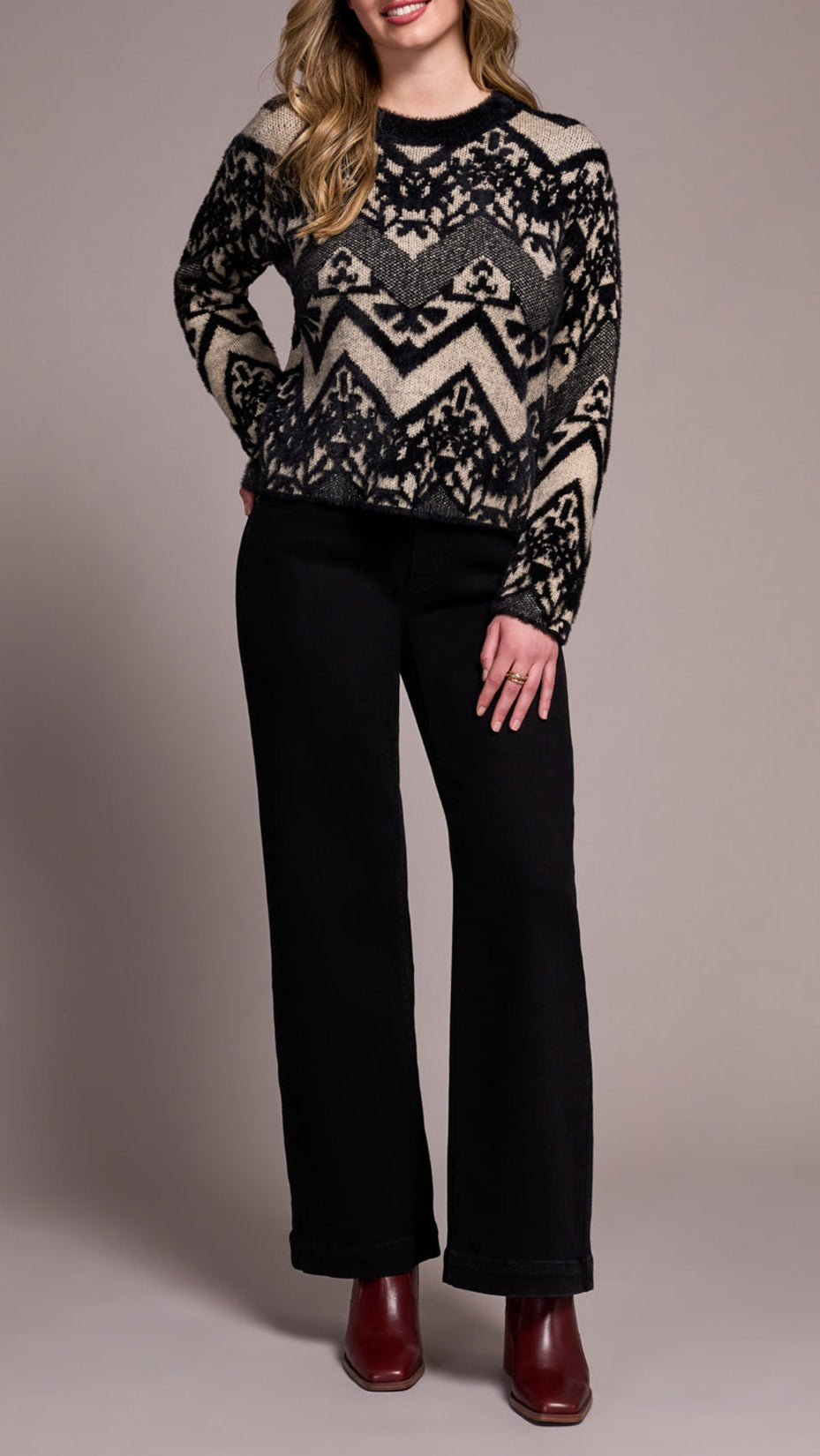 Tribal Chevron Crew Neck Sweater