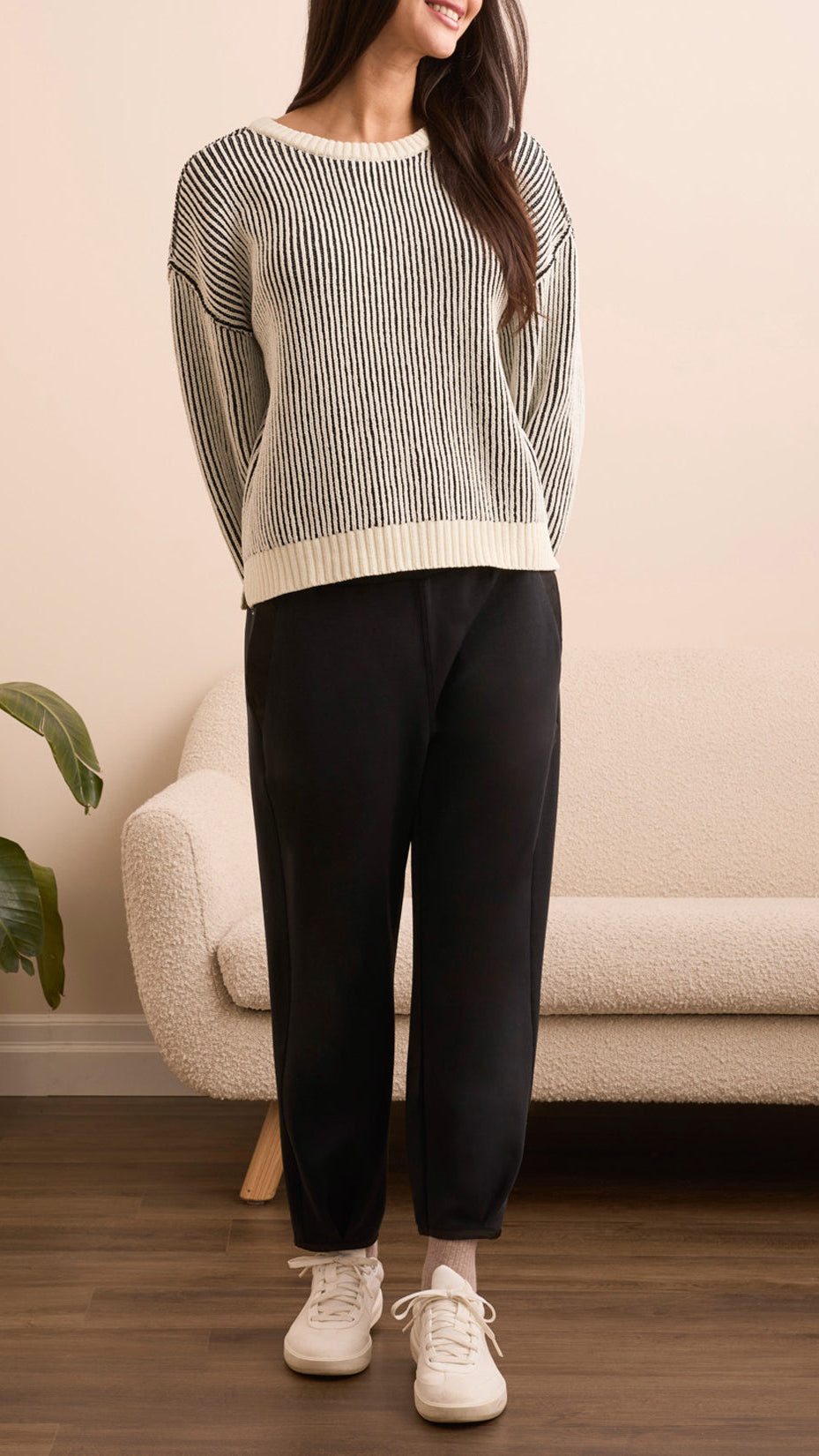 Tribal Crew Neck Side Slit Sweater - Multiple Colors