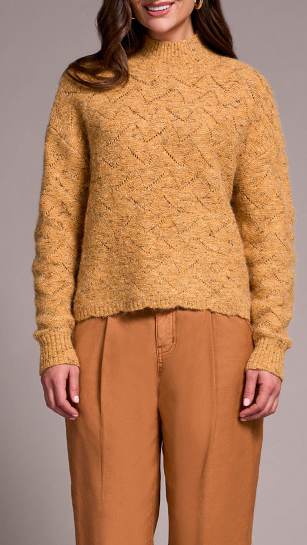 Tribal Knit Mock Neck Sweater - Multiple Colors