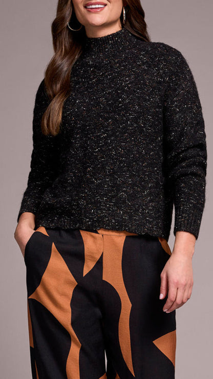 Tribal Knit Mock Neck Sweater - Multiple Colors