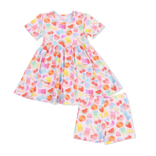 Angel Dear Children's Clothing Angel Dear Twirly Dress with Cartwheel Shorts - Multiple Prints 34297054 Angel Dear Twirly Dress with Cartwheel Shorts - Multiple Prints