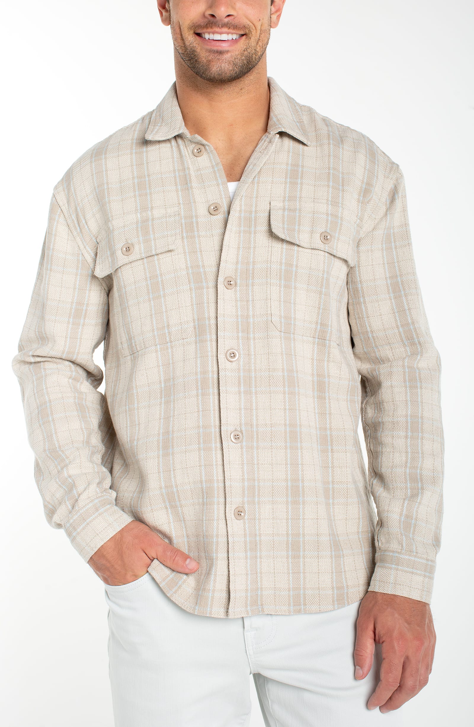 Liverpool Men's Men's Button Downs Liverpool Men's Flap Pocket Overshirt 39001566 Liverpool Men's Flap Pocket Overshirt