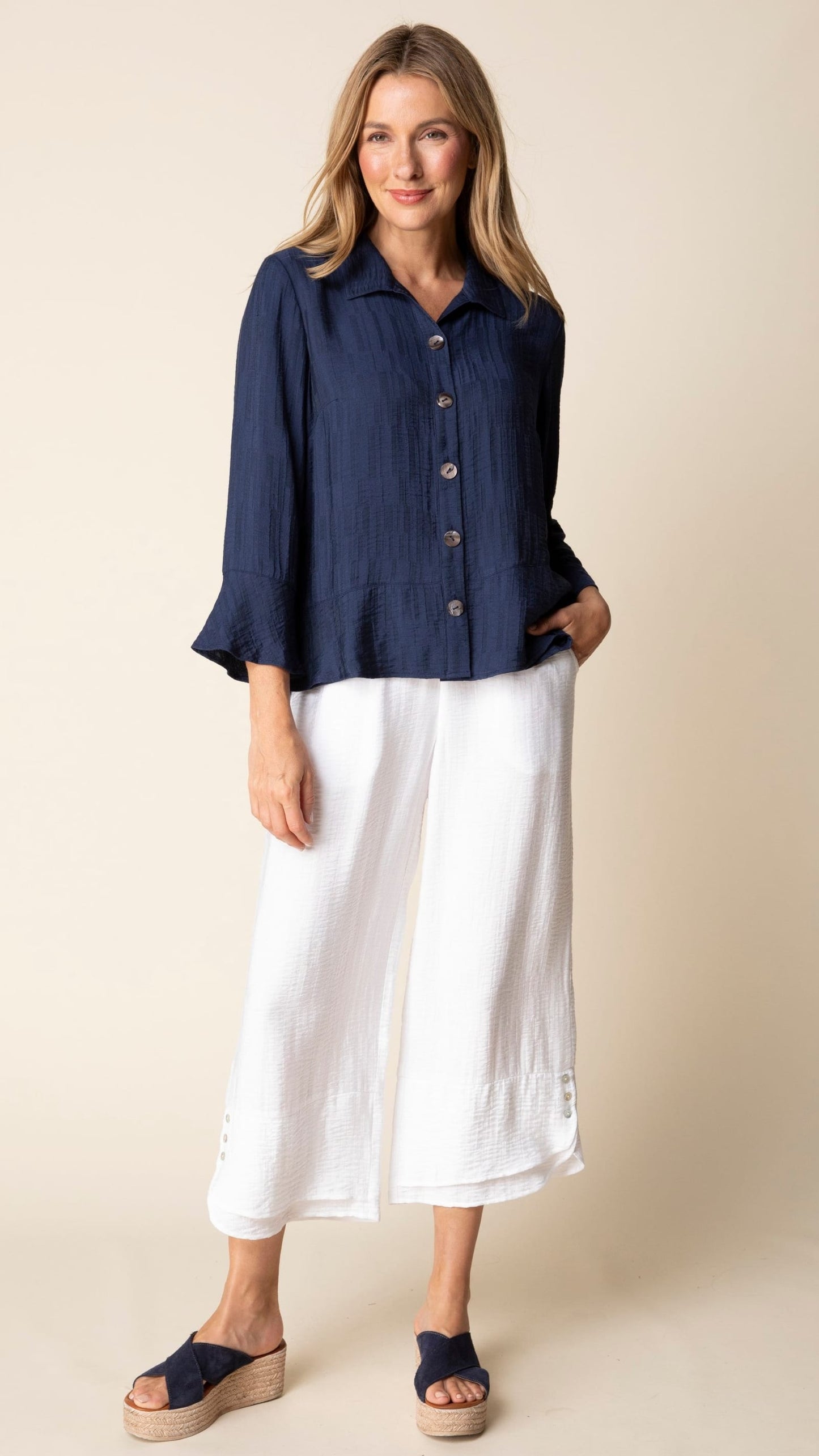 Habitat Blouses Habitat Jacquard Flounce Shirt Habitat Jacquard Flounce Shirt