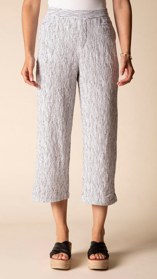 Habitat Pants Habitat Crinkle Crepe Stripe Pleat Button Capri Habitat Crinkle Crepe Stripe Pleat Button Capri
