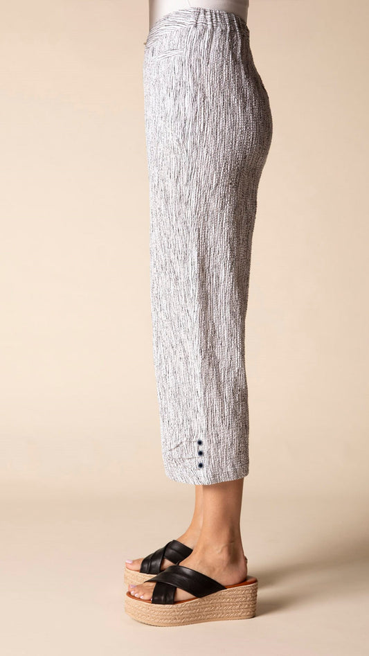 Habitat Pants Habitat Crinkle Crepe Stripe Pleat Button Capri Habitat Crinkle Crepe Stripe Pleat Button Capri