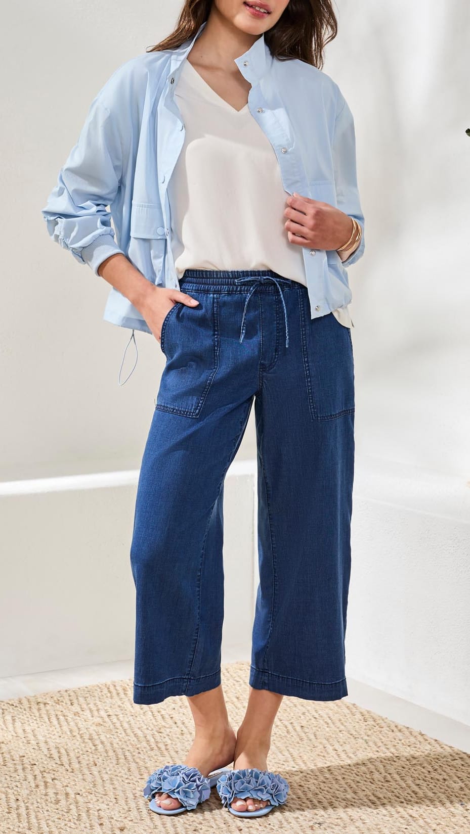 Tribal Pants Tribal Audrey Wide Crop Jogger Tribal Audrey Wide Crop Jogger