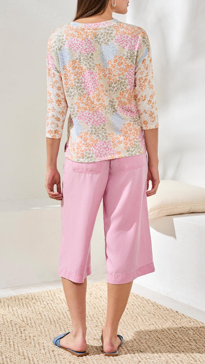 Tribal 3/4 Sleeve Crew Neck Top