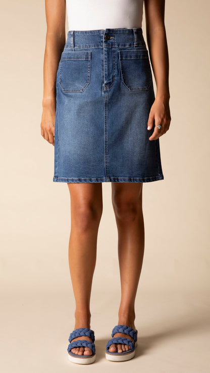 Habitat Skirts Habitat Stretch Denim Easy Straight Skirt Habitat Stretch Denim Easy Straight Skirt