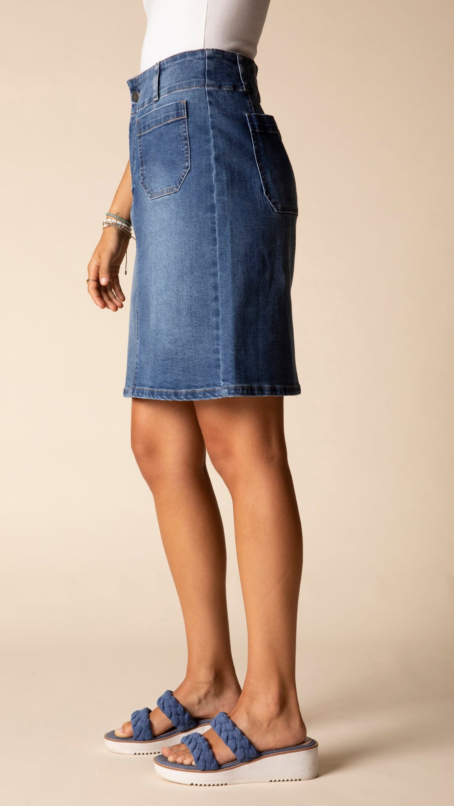 Habitat Skirts Habitat Stretch Denim Easy Straight Skirt Habitat Stretch Denim Easy Straight Skirt