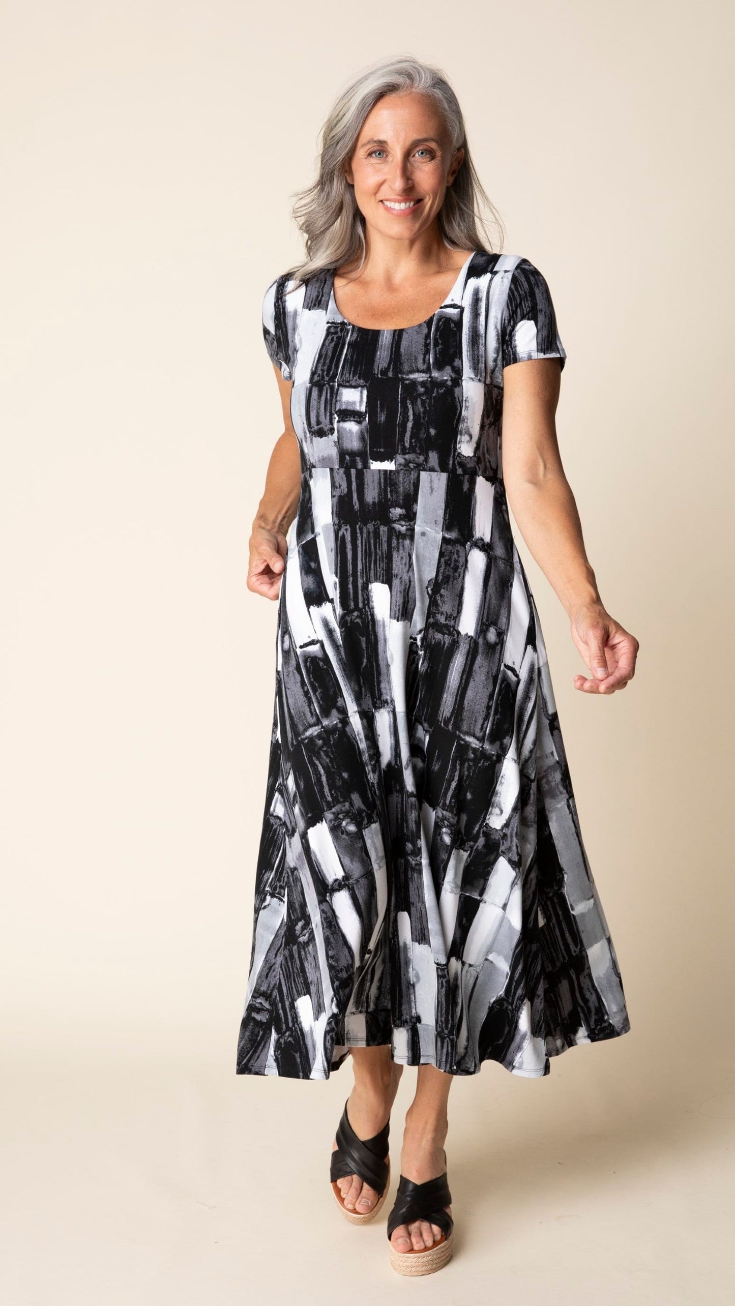 Habitat Dresses Habitat Core Travel Brushstroke Skyline Swing Dress Habitat Core Travel Brushstroke Skyline Swing Dress