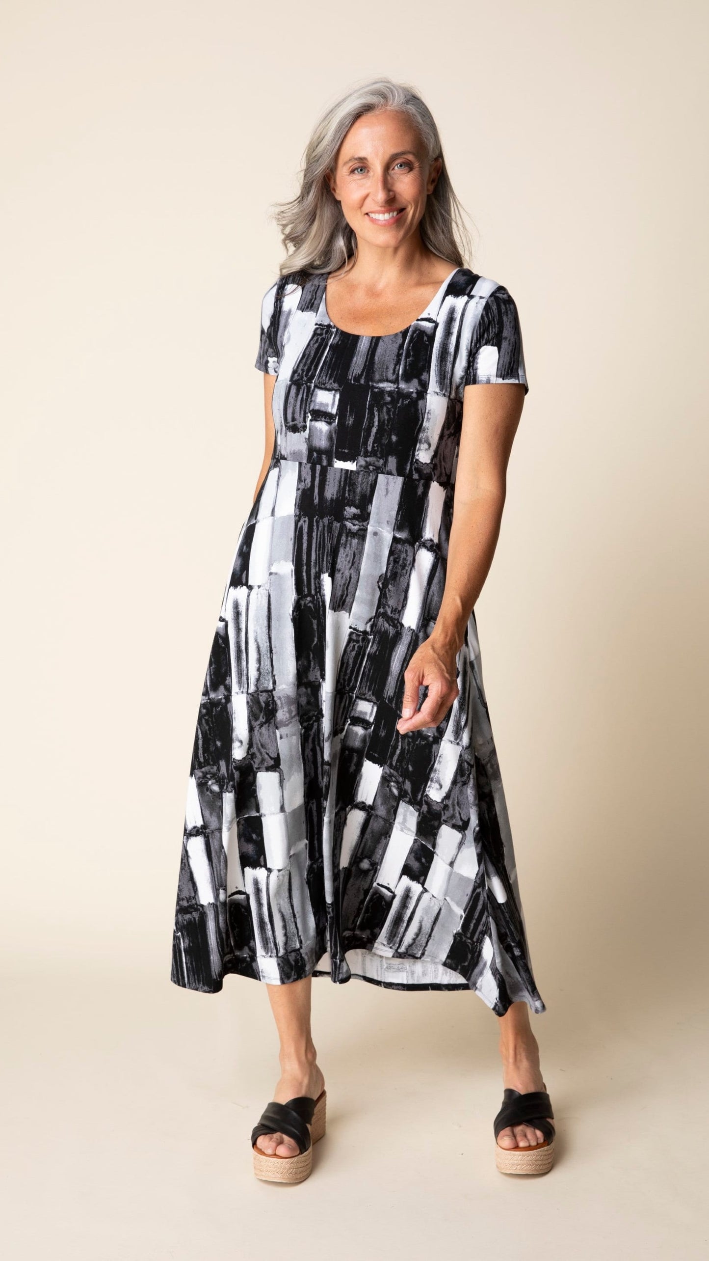 Habitat Dresses Habitat Core Travel Brushstroke Skyline Swing Dress 06640350 Habitat Core Travel Brushstroke Skyline Swing Dress