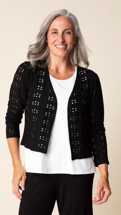 Habitat Eyelet Blooms Open Front Jacket - Multiple Colors