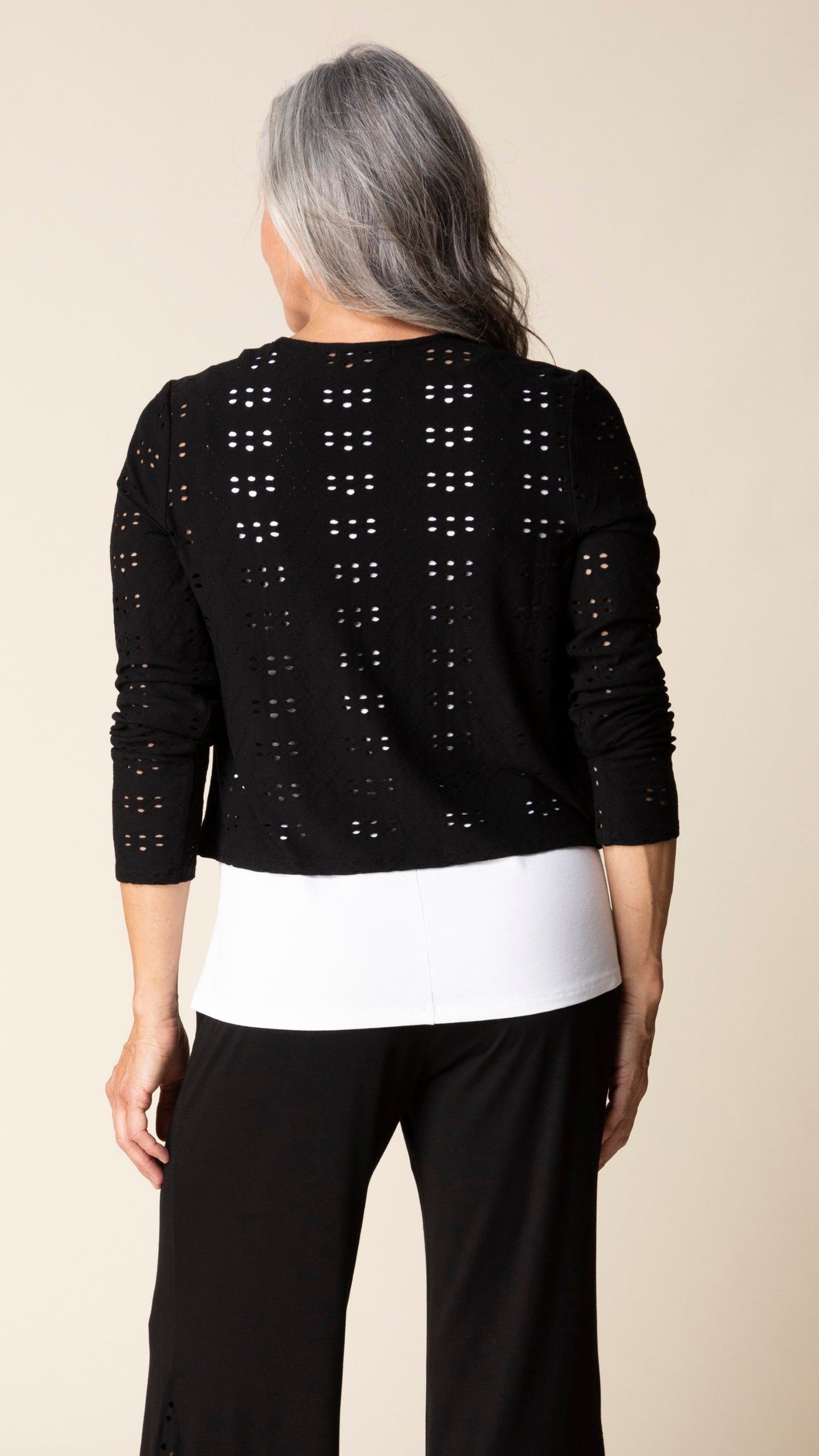 Habitat Eyelet Blooms Open Front Jacket - Multiple Colors