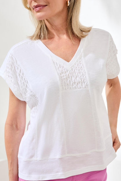 Tribal Tees Tribal Slub Knit V-Neck Cap Sleeve Top 38296286 Tribal Slub Knit V-Neck Cap Sleeve Top